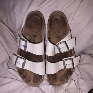 Birkenstock Arizona White leather sz 38R